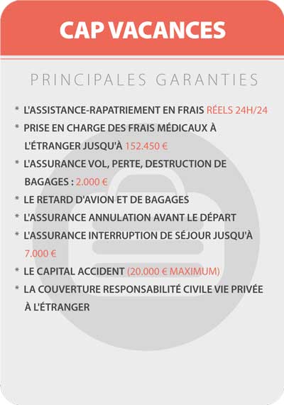 protégez vos vacances avec une assurance adaptée ! découvrez nos options d'assurance vacances qui garantissent votre sérénité lors de vos voyages, en couvrant les imprévus comme les annulations, les problèmes de santé ou les pertes de bagages. voyagez l'esprit tranquille.